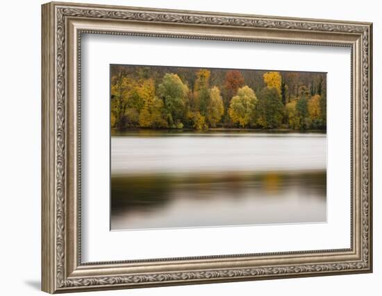 Germany, Baden-Wurttemberg, Karlsruhe, autumn on the Grötzinger Baggersee.-Roland T. Frank-Framed Photographic Print