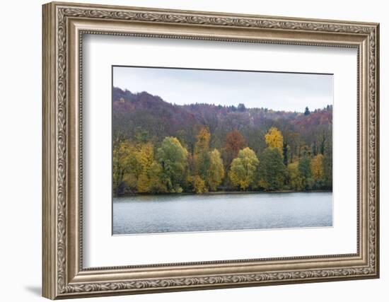 Germany, Baden-Wurttemberg, Karlsruhe, autumn on the Grötzinger Baggersee.-Roland T. Frank-Framed Photographic Print