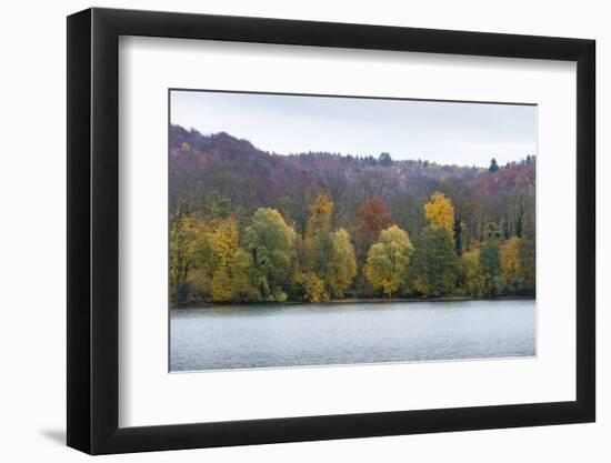 Germany, Baden-Wurttemberg, Karlsruhe, autumn on the Grötzinger Baggersee.-Roland T. Frank-Framed Photographic Print