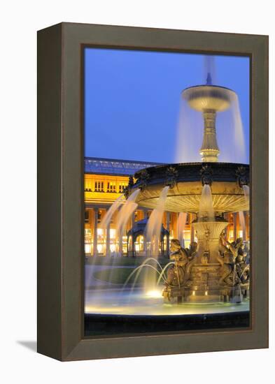 Germany, Baden-Wurttemberg, Stuttgart, Castle Square, Fountain-Herbert Kehrer-Framed Premier Image Canvas