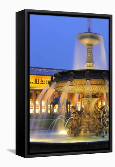 Germany, Baden-Wurttemberg, Stuttgart, Castle Square, Fountain-Herbert Kehrer-Framed Premier Image Canvas