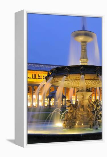 Germany, Baden-Wurttemberg, Stuttgart, Castle Square, Fountain-Herbert Kehrer-Framed Premier Image Canvas