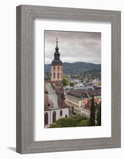 Germany, Baden-Wurttemburg, Baden-Baden, Elevated Town View-Walter Bibikow-Framed Photographic Print