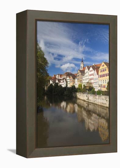 Germany, Baden-Wurttemburg, Tubingen, Old Town Buildings Along the Neckar River-Walter Bibikow-Framed Premier Image Canvas