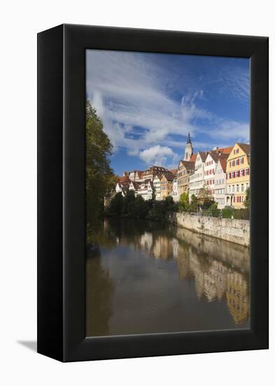 Germany, Baden-Wurttemburg, Tubingen, Old Town Buildings Along the Neckar River-Walter Bibikow-Framed Premier Image Canvas