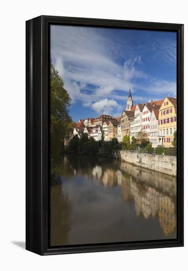 Germany, Baden-Wurttemburg, Tubingen, Old Town Buildings Along the Neckar River-Walter Bibikow-Framed Premier Image Canvas