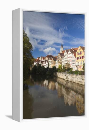 Germany, Baden-Wurttemburg, Tubingen, Old Town Buildings Along the Neckar River-Walter Bibikow-Framed Premier Image Canvas