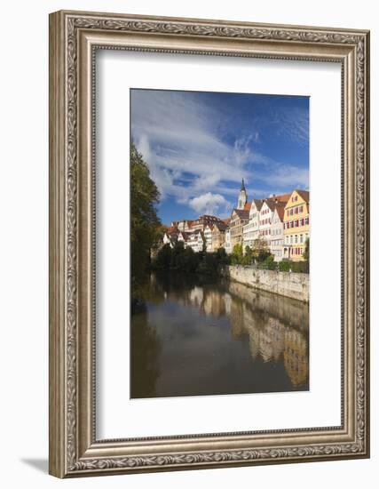 Germany, Baden-Wurttemburg, Tubingen, Old Town Buildings Along the Neckar River-Walter Bibikow-Framed Photographic Print