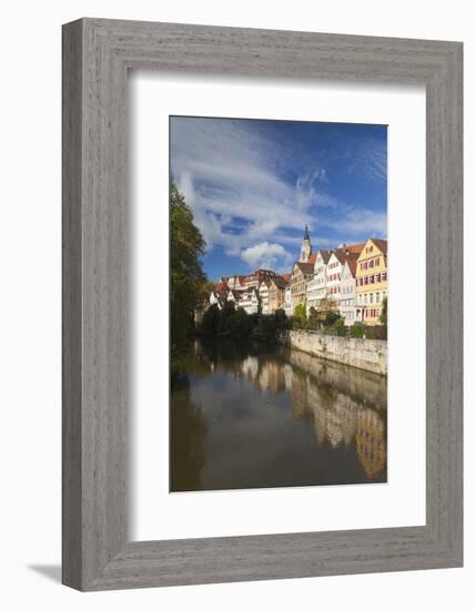 Germany, Baden-Wurttemburg, Tubingen, Old Town Buildings Along the Neckar River-Walter Bibikow-Framed Photographic Print