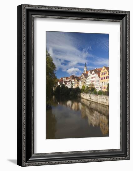 Germany, Baden-Wurttemburg, Tubingen, Old Town Buildings Along the Neckar River-Walter Bibikow-Framed Photographic Print