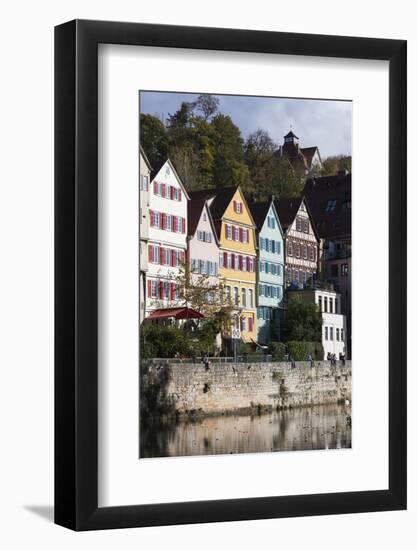 Germany, Baden-Wurttemburg, Tubingen, Old Town Buildings Along the Neckar River-Walter Bibikow-Framed Photographic Print