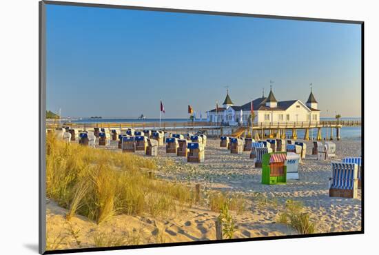 Germany, Baltic Coast, Island Usedom, Baltic Sea Spa Town Ahlbeck, Pier, Sunrise, Beach-Chris Seba-Mounted Photographic Print