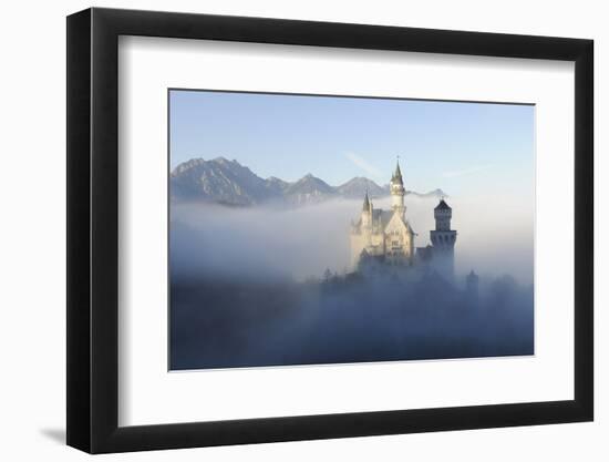 Germany, Bavaria, AllgŠu, Neuschwanstein Castle, Fog, Attraction, Structure, Outside, Autumn, King-Herbert Kehrer-Framed Photographic Print