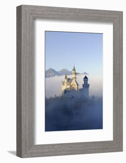 Germany, Bavaria, AllgŠu, Neuschwanstein Castle, Fog-Herbert Kehrer-Framed Photographic Print