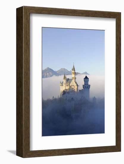 Germany, Bavaria, AllgŠu, Neuschwanstein Castle, Fog-Herbert Kehrer-Framed Photographic Print