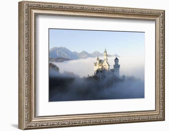 Germany, Bavaria, AllgŠu, Neuschwanstein Castle, Fog-Herbert Kehrer-Framed Photographic Print