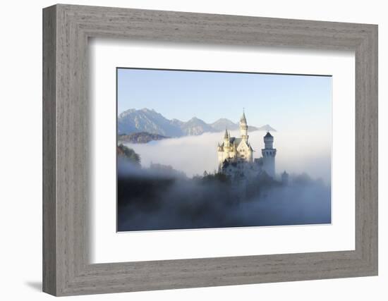 Germany, Bavaria, AllgŠu, Neuschwanstein Castle, Fog-Herbert Kehrer-Framed Photographic Print