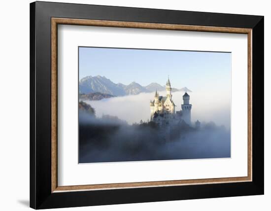 Germany, Bavaria, AllgŠu, Neuschwanstein Castle, Fog-Herbert Kehrer-Framed Photographic Print