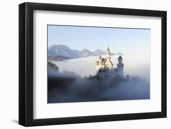 Germany, Bavaria, AllgŠu, Neuschwanstein Castle, Fog-Herbert Kehrer-Framed Photographic Print