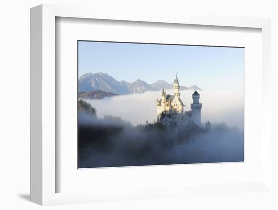 Germany, Bavaria, AllgŠu, Neuschwanstein Castle, Fog-Herbert Kehrer-Framed Photographic Print