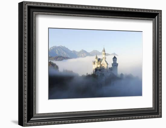 Germany, Bavaria, AllgŠu, Neuschwanstein Castle, Fog-Herbert Kehrer-Framed Photographic Print