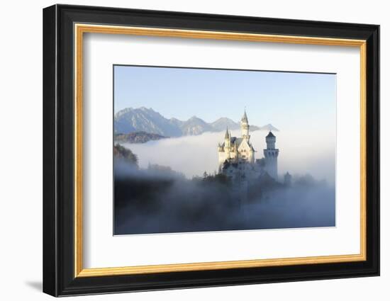 Germany, Bavaria, AllgŠu, Neuschwanstein Castle, Fog-Herbert Kehrer-Framed Photographic Print