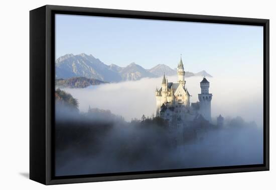 Germany, Bavaria, AllgŠu, Neuschwanstein Castle, Fog-Herbert Kehrer-Framed Premier Image Canvas