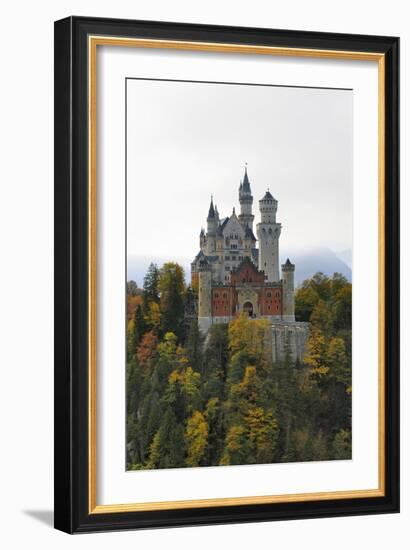 Germany, Bavaria, AllgŠu, Neuschwanstein Castle, from Above-Herbert Kehrer-Framed Photographic Print