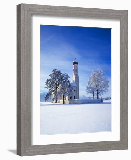 Germany, Bavaria, AllgŠu, Schwangau, Pilgrimage Church Saint Coloman-Herbert Kehrer-Framed Photographic Print