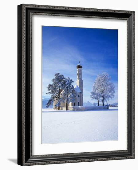 Germany, Bavaria, AllgŠu, Schwangau, Pilgrimage Church Saint Coloman-Herbert Kehrer-Framed Photographic Print