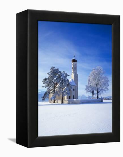 Germany, Bavaria, AllgŠu, Schwangau, Pilgrimage Church Saint Coloman-Herbert Kehrer-Framed Premier Image Canvas