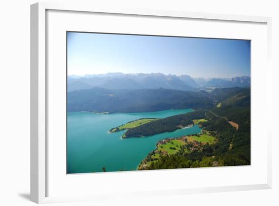 Germany, Bavaria, Alpine Upland, Walchensee, from Above, Summer-Peter Lehner-Framed Photographic Print