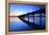 Germany, Bavaria, Ammersee (Lake Ammer), Herrsching, Footbridge at Sundown-Andreas Vitting-Framed Premier Image Canvas