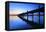 Germany, Bavaria, Ammersee (Lake Ammer), Herrsching, Footbridge at Sundown-Andreas Vitting-Framed Premier Image Canvas