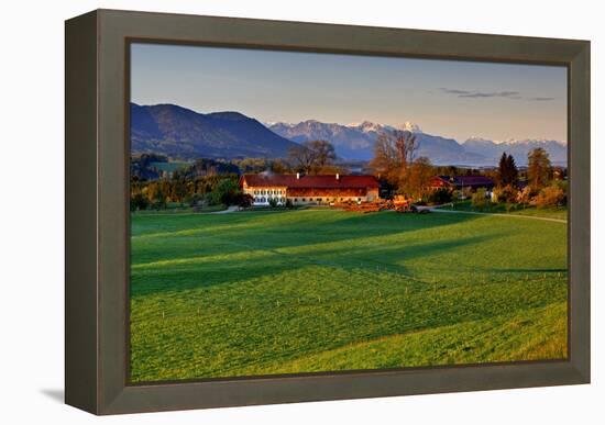 Germany, Bavaria, Farm in Front of Zwiesel, Bavarian Alpine Foothills Wetterstein Range-Bernd Rommelt-Framed Premier Image Canvas