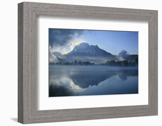 Germany, Bavaria, Fog over the 'Forggensee' (Lake) Near FŸssen, Mountain, SŠuling-Uwe Steffens-Framed Photographic Print