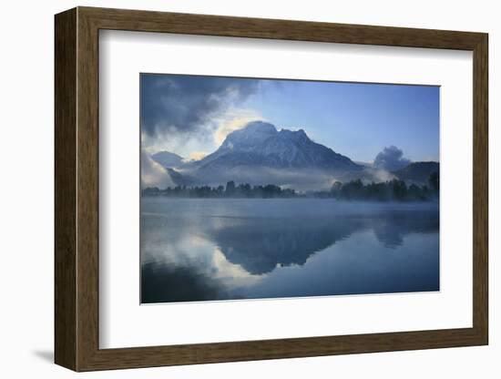 Germany, Bavaria, Fog over the 'Forggensee' (Lake) Near FŸssen, Mountain, SŠuling-Uwe Steffens-Framed Photographic Print