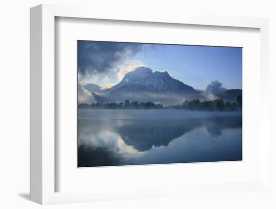 Germany, Bavaria, Fog over the 'Forggensee' (Lake) Near FŸssen, Mountain, SŠuling-Uwe Steffens-Framed Photographic Print