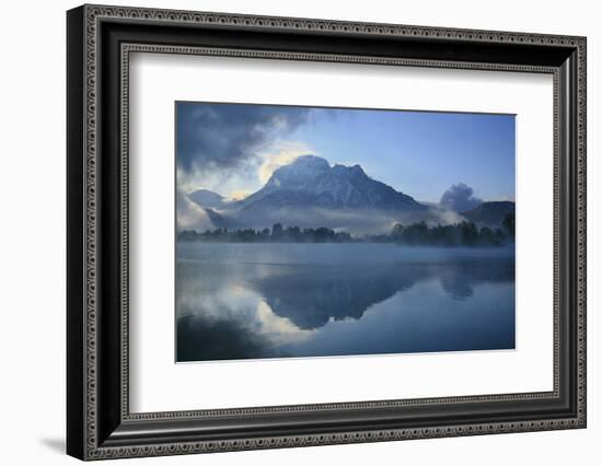 Germany, Bavaria, Fog over the 'Forggensee' (Lake) Near FŸssen, Mountain, SŠuling-Uwe Steffens-Framed Photographic Print