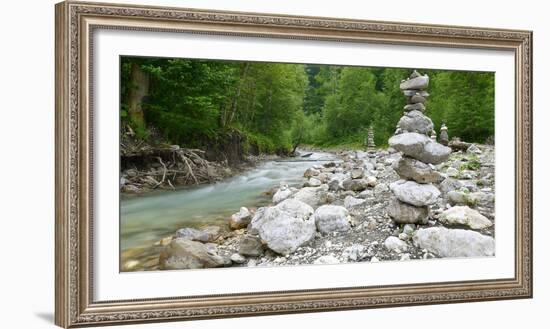 Germany, Bavaria, Garmisch-Partenkirchen, Crains on the Partnach (River-Andreas Vitting-Framed Photographic Print