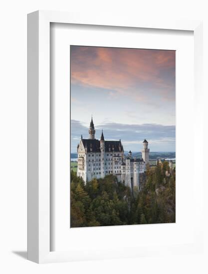 Germany, Bavaria, Hohenschwangau, Castle, Marienbrucke Bridge View, Dusk-Walter Bibikow-Framed Photographic Print
