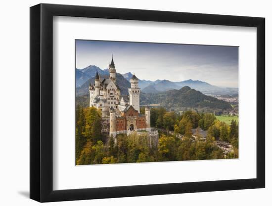 Germany, Bavaria, Hohenschwangau, Elevated View of a Castle in the Fall-Walter Bibikow-Framed Photographic Print