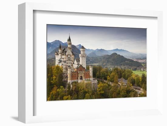 Germany, Bavaria, Hohenschwangau, Elevated View of a Castle in the Fall-Walter Bibikow-Framed Photographic Print