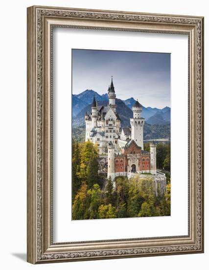 Germany, Bavaria, Hohenschwangau, Elevated View of a Castle in the Fall-Walter Bibikow-Framed Photographic Print