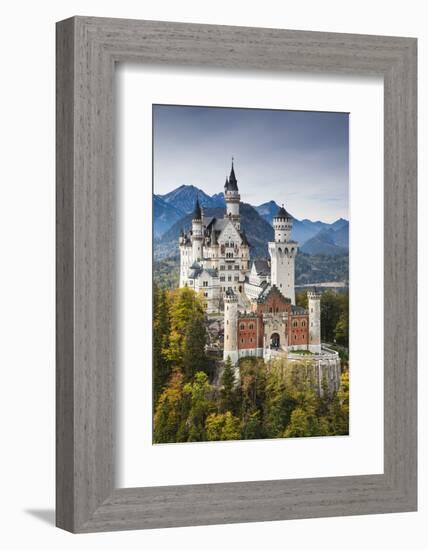 Germany, Bavaria, Hohenschwangau, Elevated View of a Castle in the Fall-Walter Bibikow-Framed Photographic Print