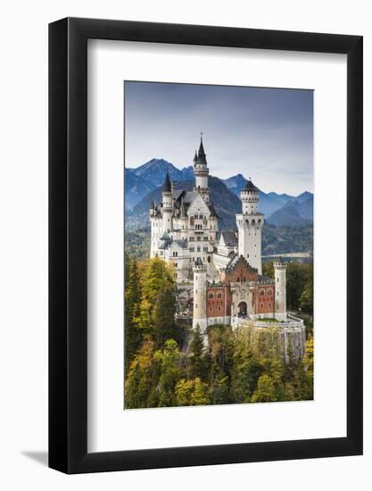 Germany, Bavaria, Hohenschwangau, Elevated View of a Castle in the Fall-Walter Bibikow-Framed Photographic Print