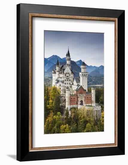 Germany, Bavaria, Hohenschwangau, Elevated View of a Castle in the Fall-Walter Bibikow-Framed Photographic Print