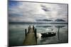 Germany, Bavaria, Landing Stage, 'Forggensee' (Lake) Near Rieden, Clouds, Fog, Ammergau Alps-Uwe Steffens-Mounted Photographic Print