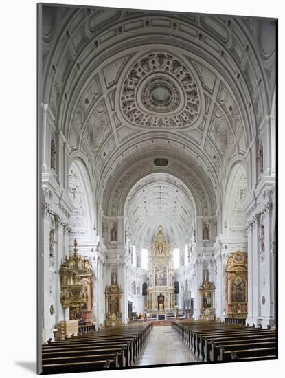 Germany, Bavaria, Munich, Nave of Michaelskirche, Second Largest Barrel-Vaulted Roof in the World t-John Warburton-lee-Mounted Photographic Print