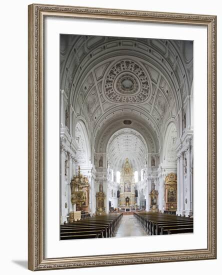 Germany, Bavaria, Munich, Nave of Michaelskirche, Second Largest Barrel-Vaulted Roof in the World t-John Warburton-lee-Framed Photographic Print